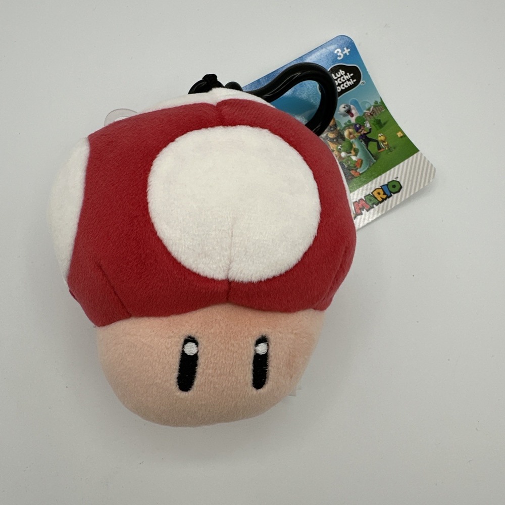 Super Mario Super Mushroom Mocchi Plush Keychain Clip Nintendo New w/ Tag Target